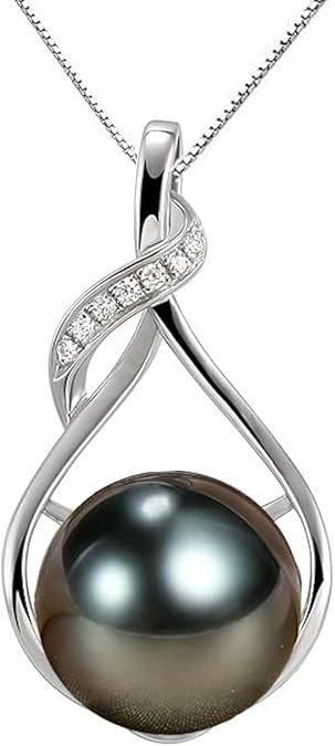 Regalos para Mujeres Esposa-Collar-de-Perlas-Negras-de-Tahití-Regalo para Esposa Boda Cumpleaños Aniversario Joyería-Mamá Novia Ella Regalos del Día de las Madres para Mamá Mujeres San Valentín