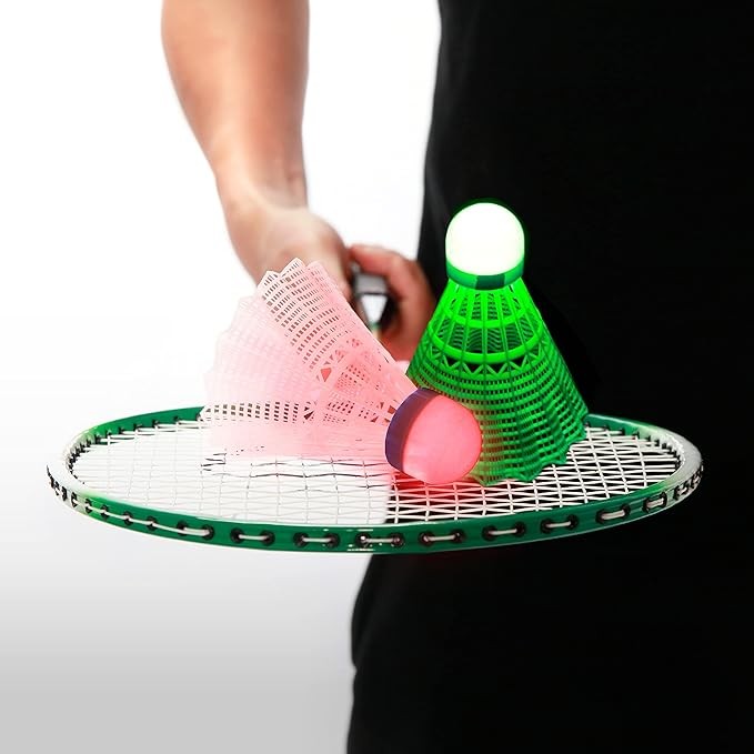 Badminton Shuttlecocks, Badminton Birdies 4pcs - Lighting Glow in The Dark Night