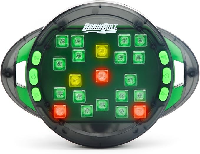 Educational Insights BrainBolt - Juego de memoria portátil con luz y sonido, juegos electrónicos de cerebro, rompecabezas cerebrales de un solo jugador para niños, adolescentes y adultos, regalos para