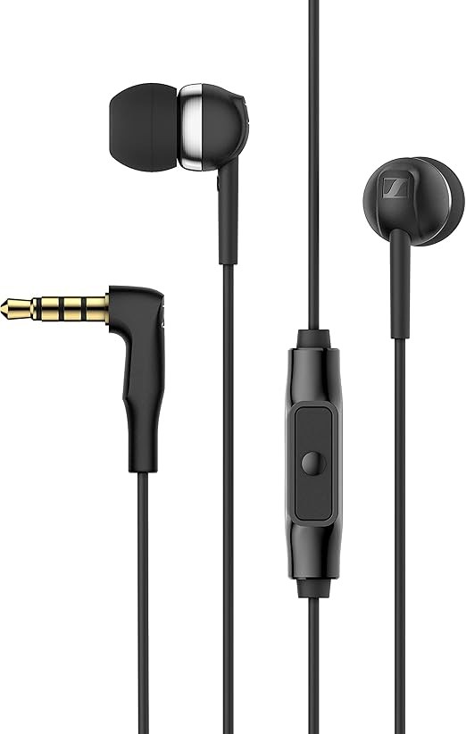 Sennheiser CX 80S In-ear Headphones with In-line One-Button Smart Remote With Three ear tip sizes (S, M, L) – Black