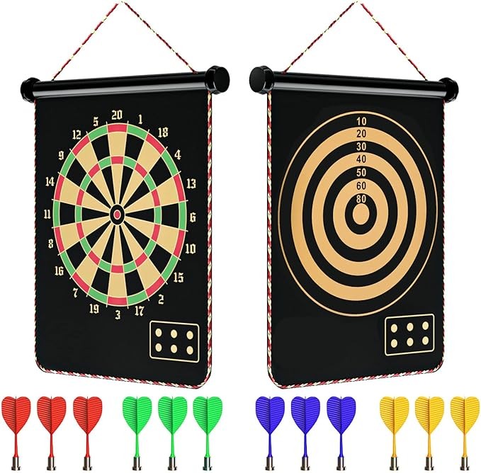 Mixi Tablero Magnético de Dardos Juego al Aire Libre para Niños con 12 Dardos, Mejores Juguetes Regalos para Adolescentes Niños y Niñas de 5 6 7 8 9 10 11 12 13 14 15 16 Años