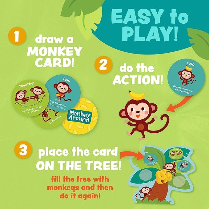 Juego de movimiento para niños de 2 años, Peaceable Kingdom Monkey Around