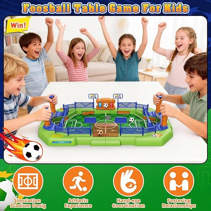 Juego de mesa de fútbol para niños, mini juguete de mesa de futbolín para niños de 3, 4, 5, 6, 7, 8 a 12 años, juegos de mesa interactivos, juegos de mesa interactivos, deportes de interior