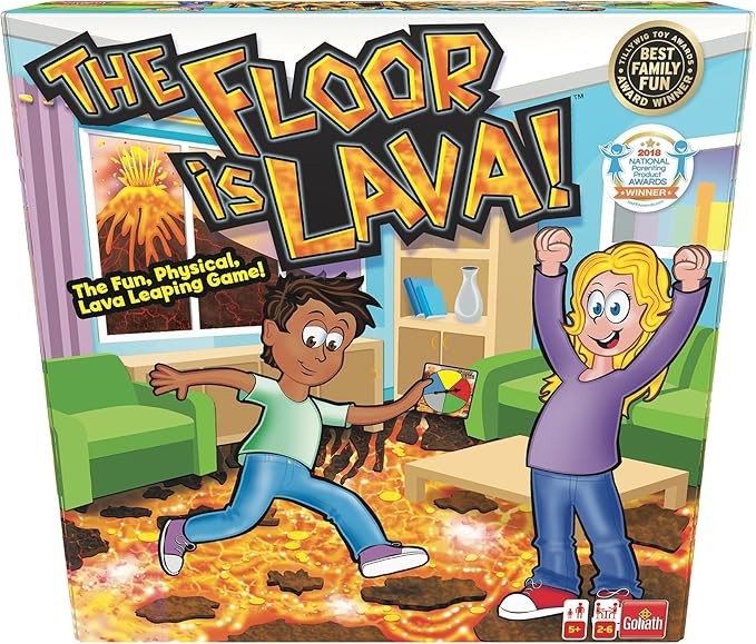 Endless Games The Original The Floor is Lava! Juego de Endless Games - Juego interactivo para niños y adultos - Promueve la actividad física - Seguro para interiores y exteriores