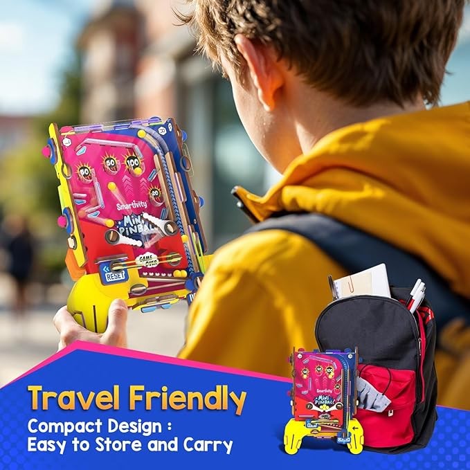Smartivity Mini Pinball for Kids Ages 6 to 12 Years | Build Your Own - Hand Held Pinball I Birthday Gift for Smart Kids | DIY STEM Toy for Boys & Girls 6,7,8,9,10,11,12 Years Old