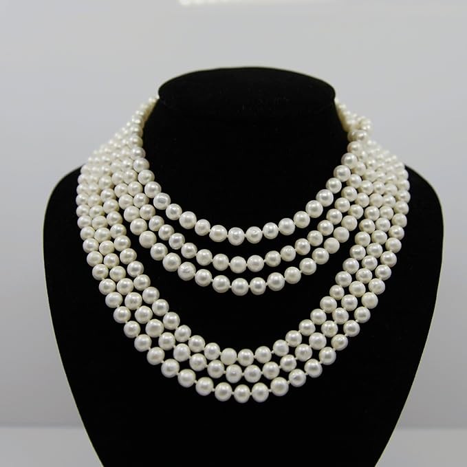 6.5-7.5 mm Freshwater Cultured Pearl Endless Necklace 100"