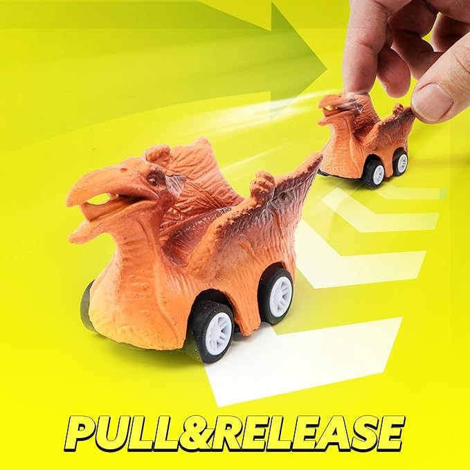 JOYIN 13 in 1 Dinosaur Toys for Kids 3-5, Dinosaur Truck with 12 Pull Back Cars, Birthday Gifts Toys for 3 4 5+ Year Old Boy, Transport Carrier Truck for Toddlers, Easter Kids Gifts