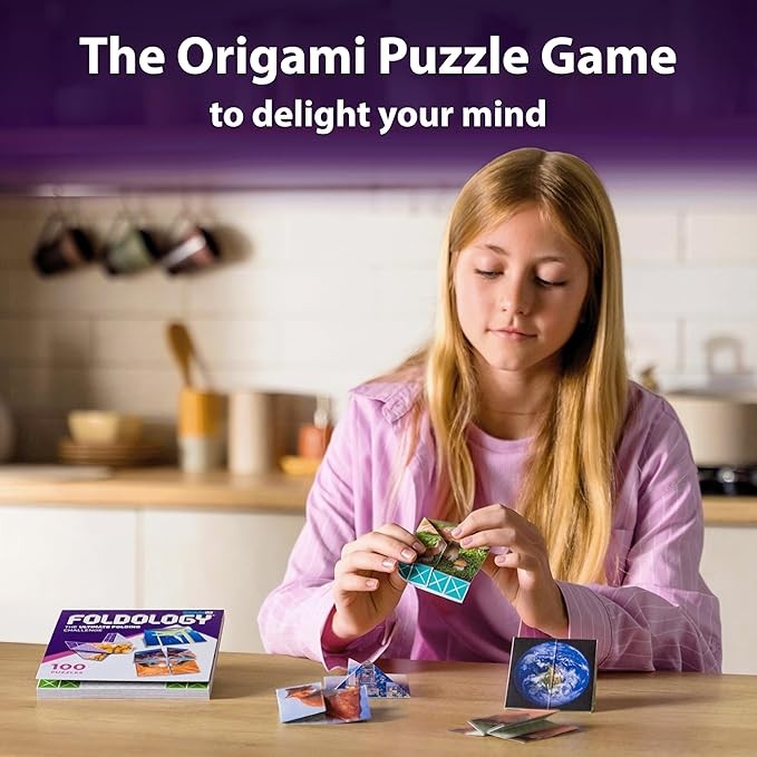 Foldology - ¡El juego de rompecabezas de origami! Rompecabezas cerebrales para preadolescentes, adolescentes y adultos | Regalo para poner en calcetines, regalo para mayores de 10 años, juego para