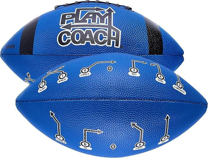 Youth Football in Junior & Peewee Sizes with 10 Basic Passing Routes for Kids 6 to 12 - Endorsed by Drew Brees, Leather Kids and Beach Football, Junior and Peewee Sizes